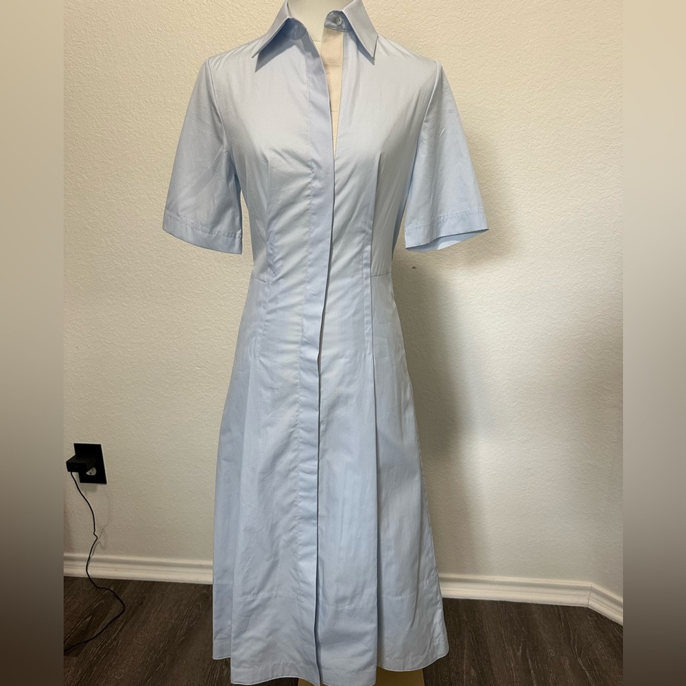 Vince Canvas Tape Short-Sleeve Shirtdress Sky Mist Size XXS/TTP New with tag